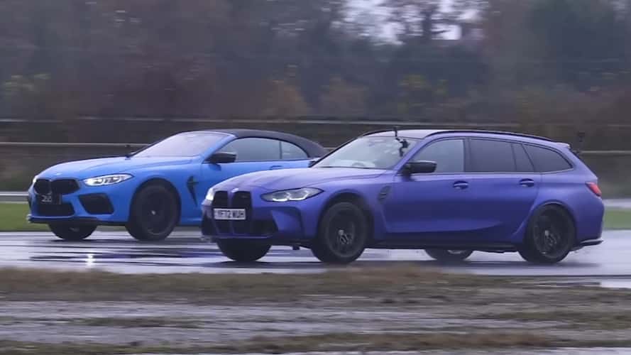 BMW M3 Touring Vs. M8 Competition Is a Lesson In Wet-Weather Drag Racing